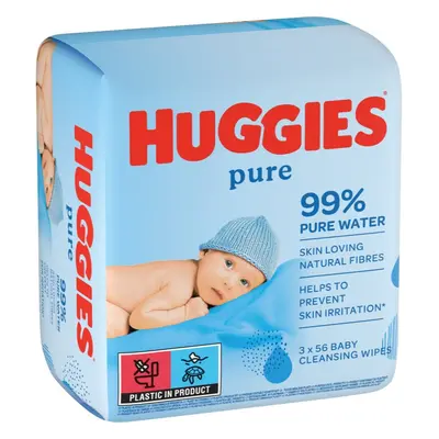 Huggies Pure čisticí ubrousky 3x56 ks