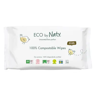 ECO by Naty Unscented 100 % Compostable Wipes vlhčené ubrousky pro děti 56 ks