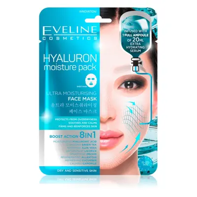 Eveline Cosmetics Hyaluron Moisture Pack super hydratační zklidňující textilní maska 1 ks