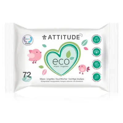 Attitude Eco vlhčené ubrousky bez vůně 72 ks