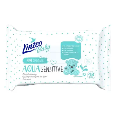 Linteo Baby Aqua Sensitive dětské jemné vlhčené ubrousky 48 ks