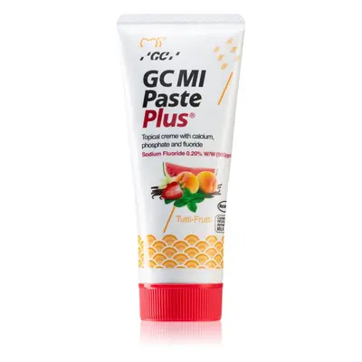 GC MI Paste Plus remineralizační ochranný krém pro citlivé zuby s fluoridem příchuť Tutti Frutti