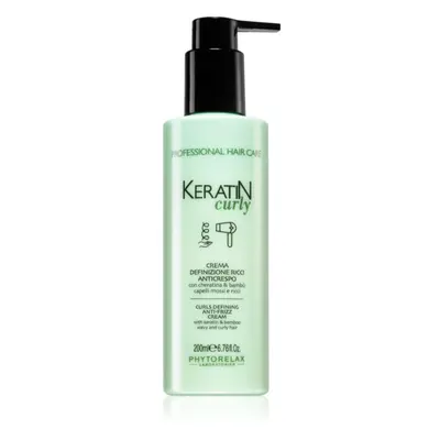 Phytorelax Laboratories Keratin Curly krém na kudrnaté vlasy proti krepatění 200 ml