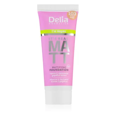 Delia Cosmetics It's Real Matt matující make-up odstín 103 Warm Beige 30 ml