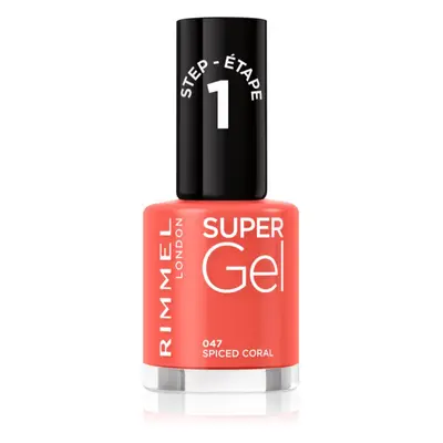 Rimmel Super Gel gelový lak na nehty bez užití UV/LED lampy odstín 047 Spiced Coral 12 ml