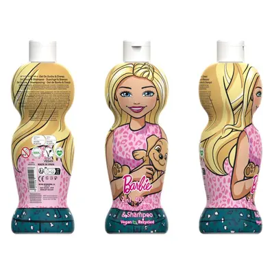 Barbie 2in1 jemný sprchový gel a šampon pro děti 400 ml