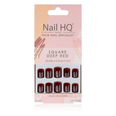 Nail HQ Square umělé nehty Deep Red 24 ks