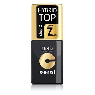 Delia Cosmetics Coral Nail Enamel Hybrid Gel gelový vrchní lak na nehty 11 ml