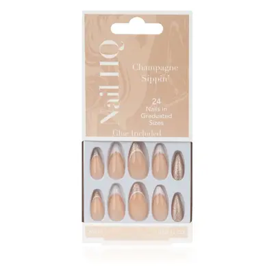 Nail HQ Almond umělé nehty Sparkling Wine Sippin' 24 ks