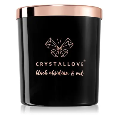 Crystallove Crystalized Scented Candle Black Obsidian & Oud vonná svíčka 220 g