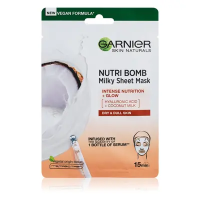 Garnier Skin Naturals Nutri Bomb vyživující plátýnková maska pro rozjasnění pleti 28 g