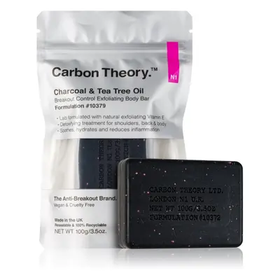 Carbon Theory Charcoal & Tea Tree Oil čisticí tělový peeling pro problematickou a mastnou pokožk