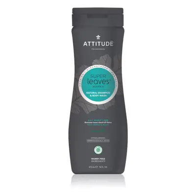 Attitude Super Leaves Scalp Care Black Willow & Aspen sprchový gel a šampon 2 v 1 pro muže 473 m