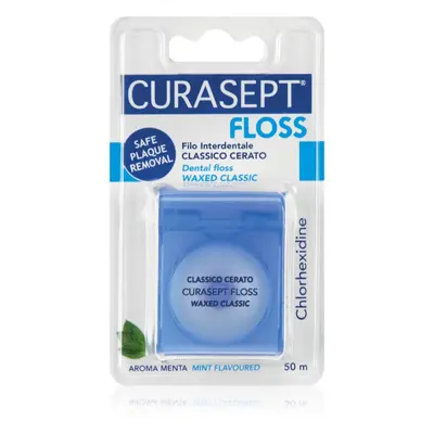 Curasept Dental Floss Waxed Classic voskovaná dentální nit s mátovou příchutí s antibakteriální 