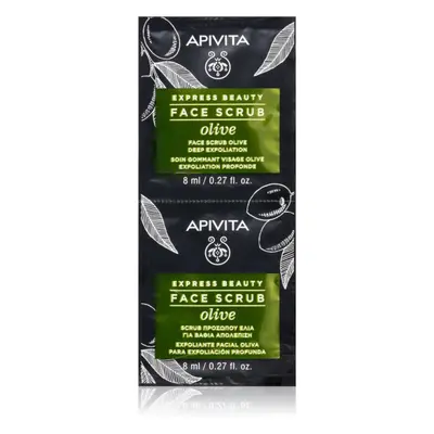 Apivita Express Beauty Exfoliating Face Scrub Olive intenzivní čisticí peeling na obličej 2 x 8 