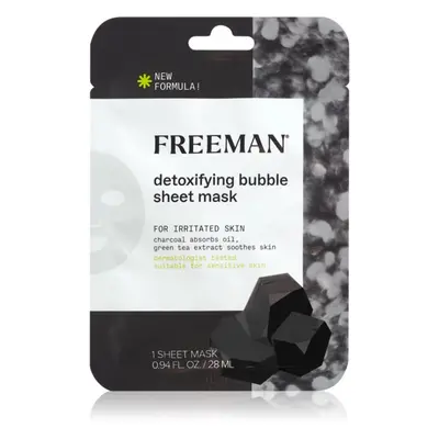 Freeman Essentials Charcoal & Green Tea detoxikační plátýnková maska pro mastnou pleť 28 ml