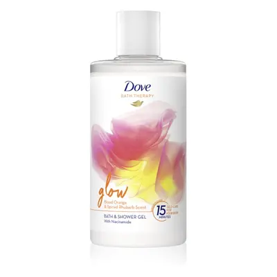 Dove Bath Therapy Glow sprchový a koupelový gel Blood Orange & Rhubarb 400 ml