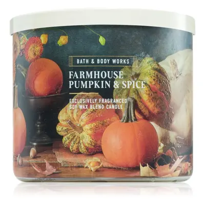 Bath & Body Works Farmhouse Pumpkin & Spice vonná svíčka 411 g