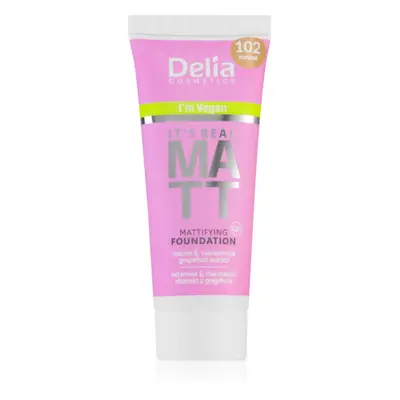 Delia Cosmetics It's Real Matt matující make-up odstín 102 Natural 30 ml