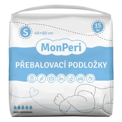 MonPeri Baby Underpads Size S jednorázové přebalovací podložky 40x60 cm 15 ks