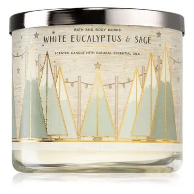 Bath & Body Works White Eucalyptus & Sage vonná svíčka 411 g