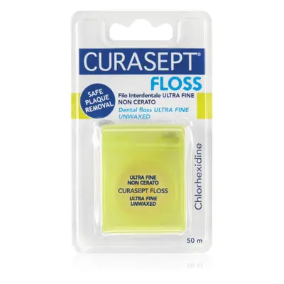 Curasept Dental Floss Ultra Fine Unwaxed nevoskovaná dentální nit s antibakteriální přísadou 50 