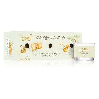 Yankee Candle Soft Wool & Amber dárková sada 3x37 g