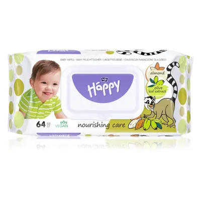 Bella Baby Happy Almond and Olive Leaf extract vlhčené čisticí ubrousky pro děti 64 ks