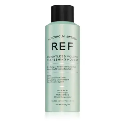 REF Weightless Volume Refreshing Mousse pěnový suchý šampon pro objem 200 ml