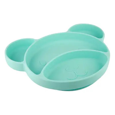 Canpol babies Suction plate Bear dělený talíř s přísavkou Turquoise 500 ml