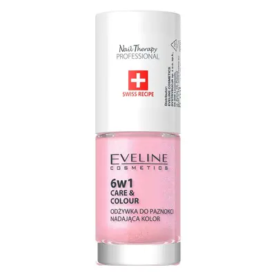 Eveline Cosmetics Nail Therapy Care & Colour kondicionér na nehty 6 v 1 odstín Shimmer Pink 5 ml