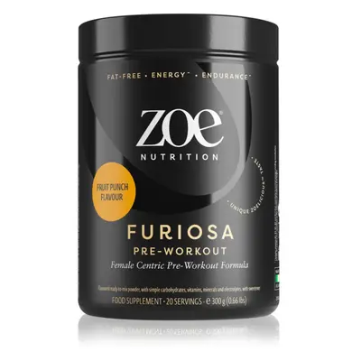 ZOE Furiosa Pre-Workout prášek pro podporu sportovního výkonu příchuť Fruit Punch 300 g