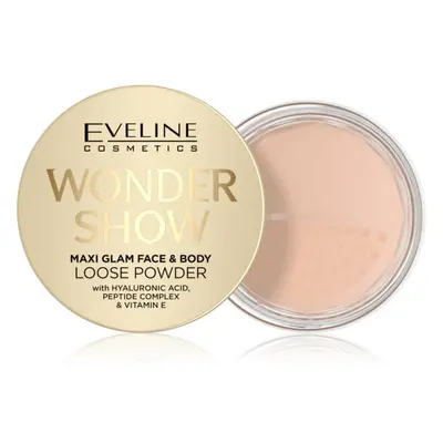 Eveline Cosmetics Wonder Show rozjasňující sypký pudr na obličej a tělo Maxi Glam 6 g