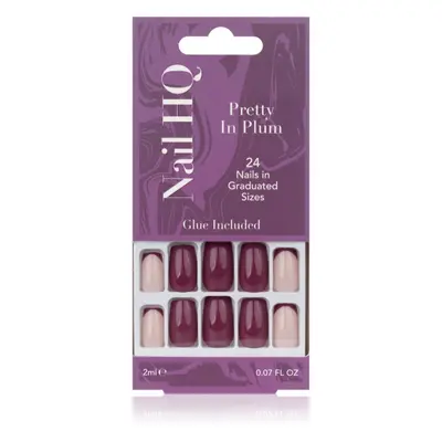 Nail HQ Square umělé nehty Pretty In Plum 24 ks