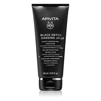 Apivita Cleansing Black Detox Cleansing Gel čisticí gel s aktivním uhlím na obličej a oči 50 ml