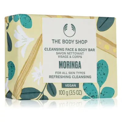 The Body Shop Moringa Cleansing Bar tuhé mýdlo na obličej a tělo 100 g