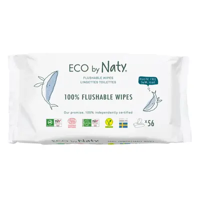 ECO by Naty Flushable Wipes vlhčené ubrousky pro děti 56 ks