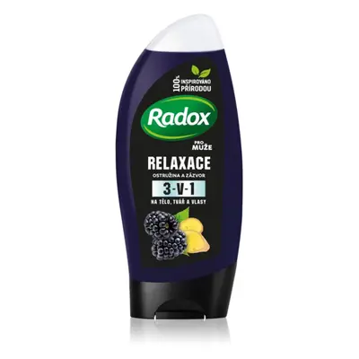 Radox Men Feel Wild sprchový gel na obličej, tělo a vlasy pro muže Blackberry & Ginger 225 ml