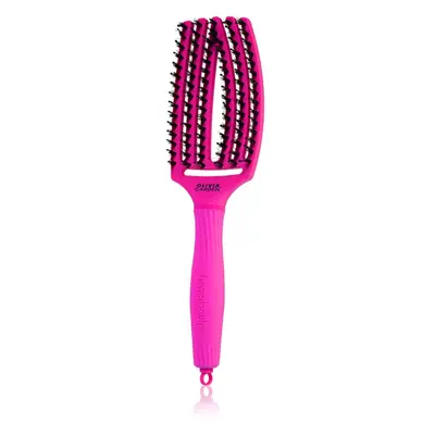 Olivia Garden Fingerbrush ThinkPink plochý kartáč s nylonovými a kančími štětinami Neon Violet 1