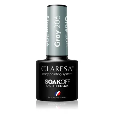 Claresa SoakOff UV/LED Color Savanna Vibes gelový lak na nehty odstín Gray 206 5 g