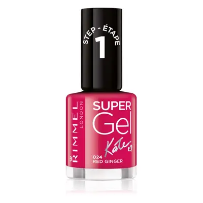 Rimmel Super Gel By Kate gelový lak na nehty bez užití UV/LED lampy odstín 024 Red Ginger 12 ml