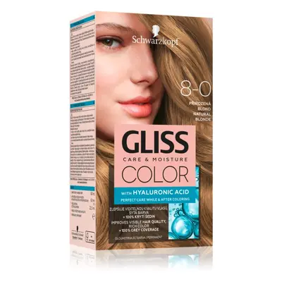 Schwarzkopf Gliss Color permanentní barva na vlasy odstín 8-0 Přirozená blond 1 ks