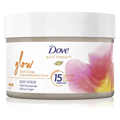 Dove Bath Therapy Glow intenzivní tělový peeling Blood Orange & Rhubarb 295 ml