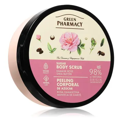 Green Pharmacy Damask Rose & Shea Butter Body Scrub cukrový tělový peeling 200 ml