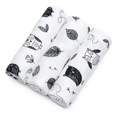 T-TOMI TETRA Cloth Diapers HIGH QUALITY látkové pleny Owls 70x70 cm 3 ks