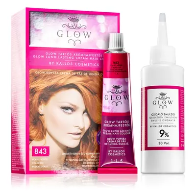 Kallos Glow permanentní barva na vlasy odstín 843 Coral Red 100 ml