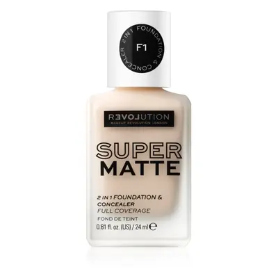 Revolution Relove Super Matte Foundation dlouhotrvající matující make-up odstín F1 24 ml