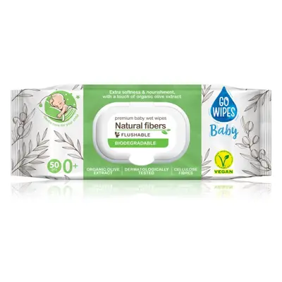 GoWipes Baby Natural Fibers dětské jemné vlhčené ubrousky pro citlivou pokožku 0+ 50 ks