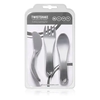 Twistshake Learn Cutlery příbor pro děti 6+m Pastel Grey 3 ks