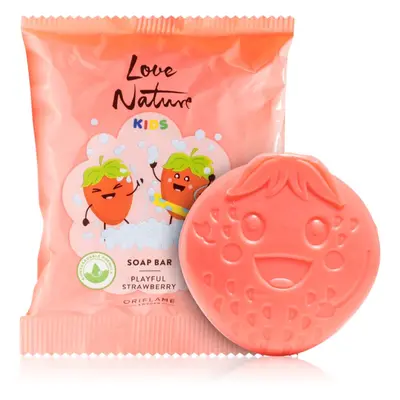 Oriflame Love Nature Kids Playful Strawberry čisticí tuhé mýdlo pro dětskou pokožku 75 g